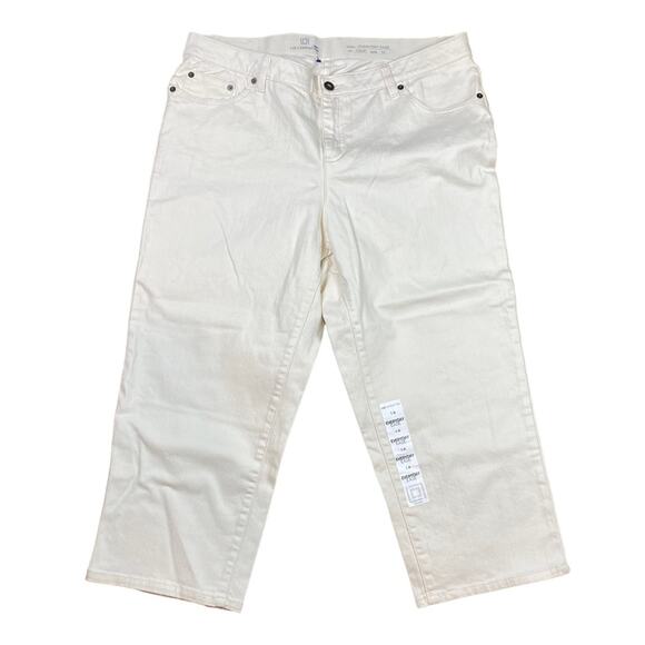 Every Day Ease Capri Jeans  Size 14  Liz Claiborne Natural NWT - Picture 1 of 8